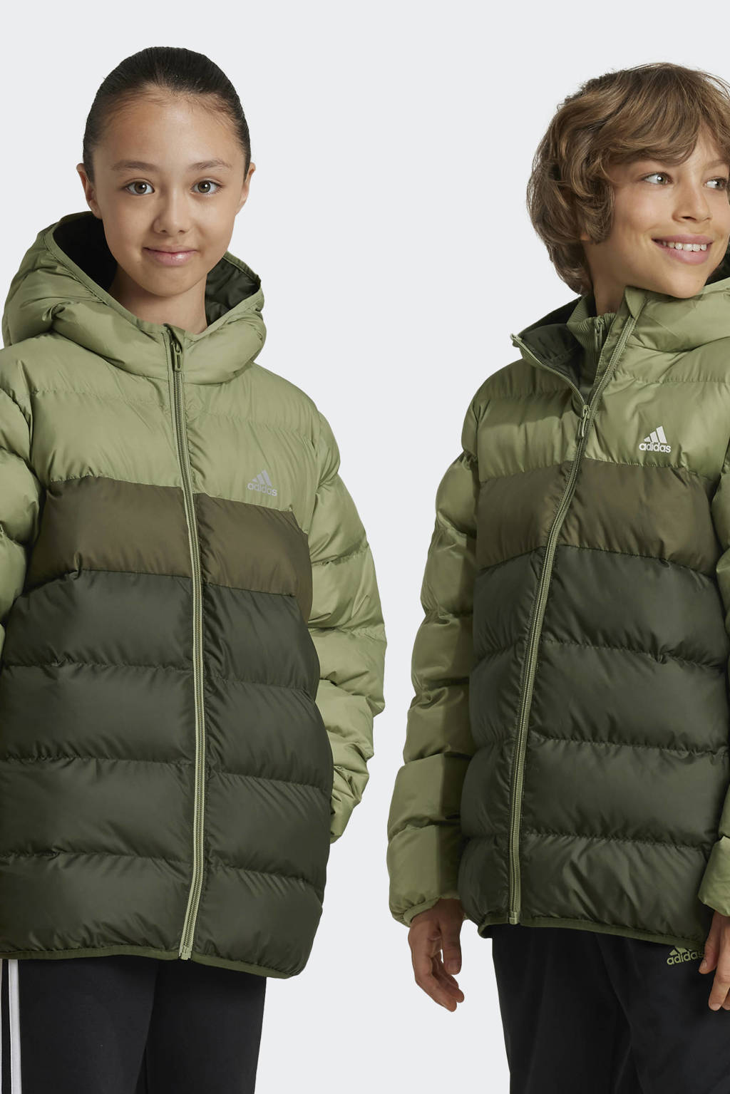 adidas gewatteerd jack olijfgroen