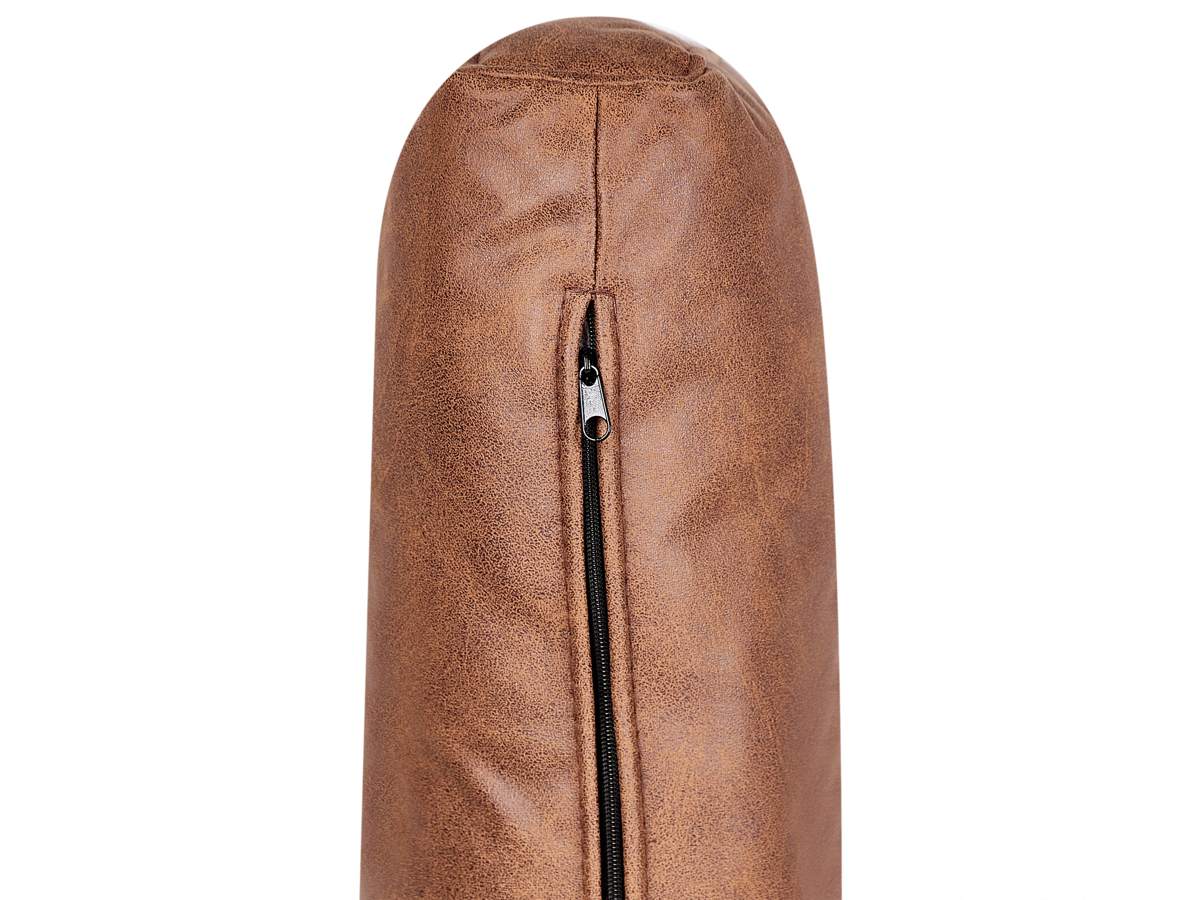 Linkszijdige chaise longue REBAIS Kunstleer Goudbruin