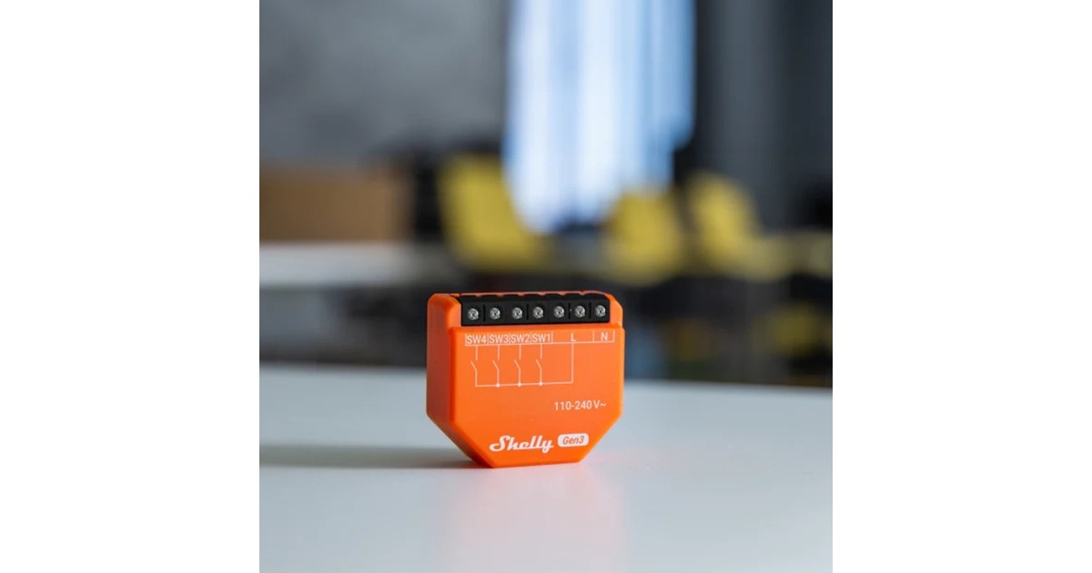 Shellyi4 Gen3 relais  (Oranje, Wifi, Bluetooth)