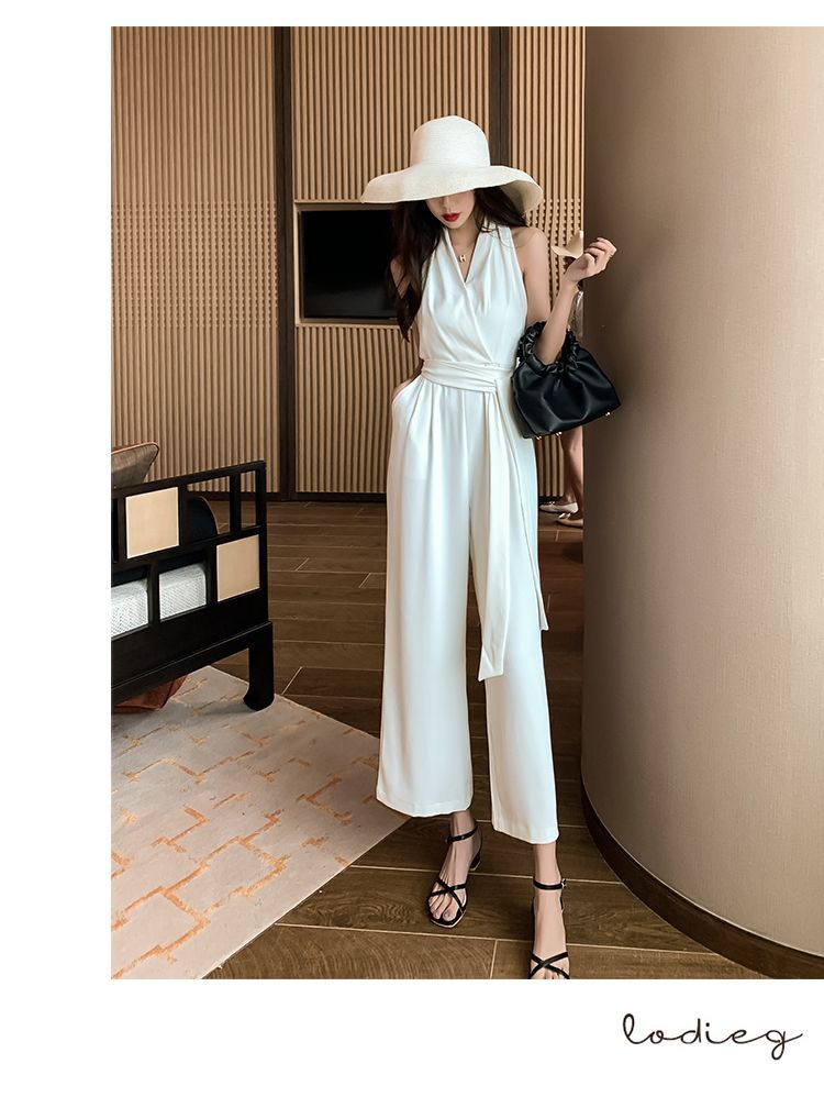 BOHEME - Halter-hals jumpsuit met strik aan de zijkant