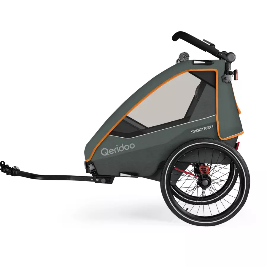 Qeridoo® Kinderfahrradanhänger Sportrex1 Limited Edition Forest Green