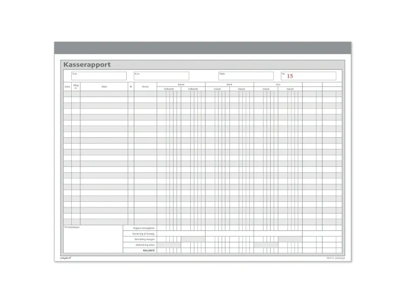 Mayland - Kasserapport - 50 ark - 300 x 210 mm - duplikat - kopiering
