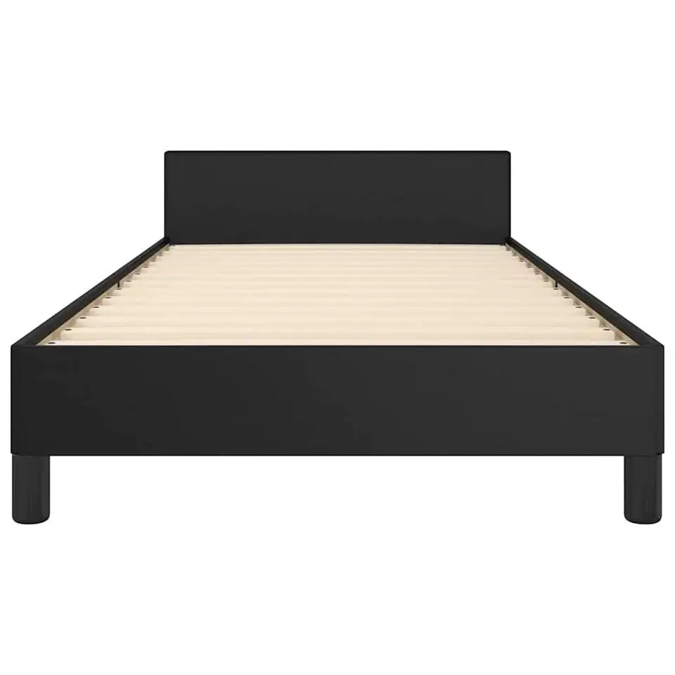 vidaXL - Bed frame met hoofdeinde - Zwart - Kunstleer - 80x200 cm