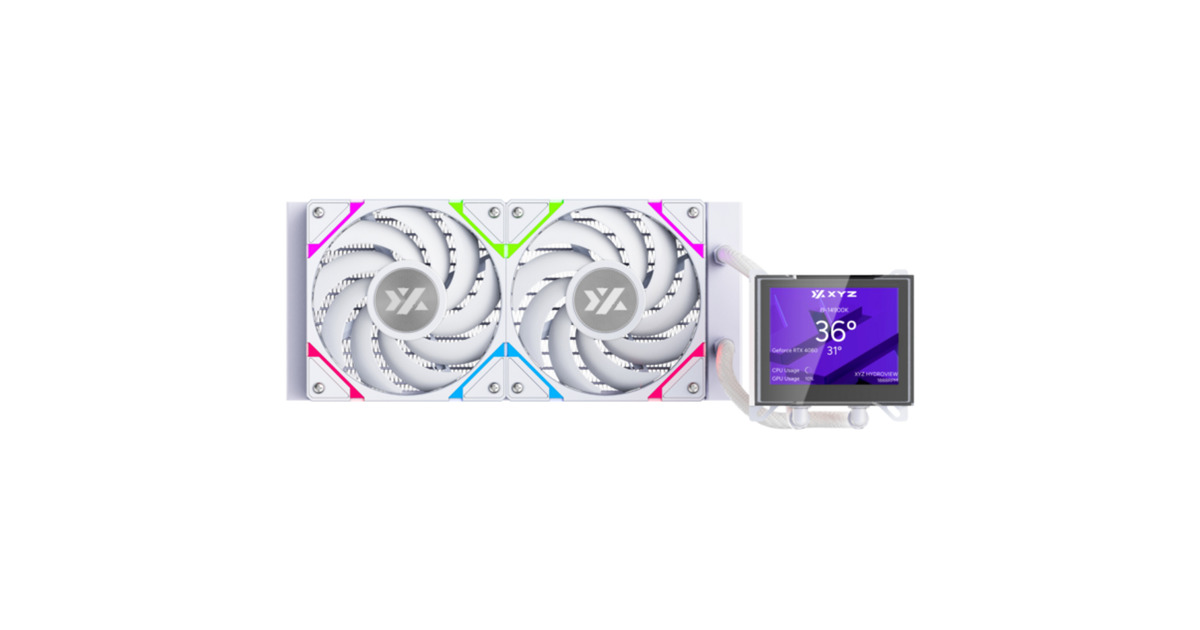 XYZ PC GearHydroview AIO 240 waterkoeling  (Wit, ARGB, PWM)
