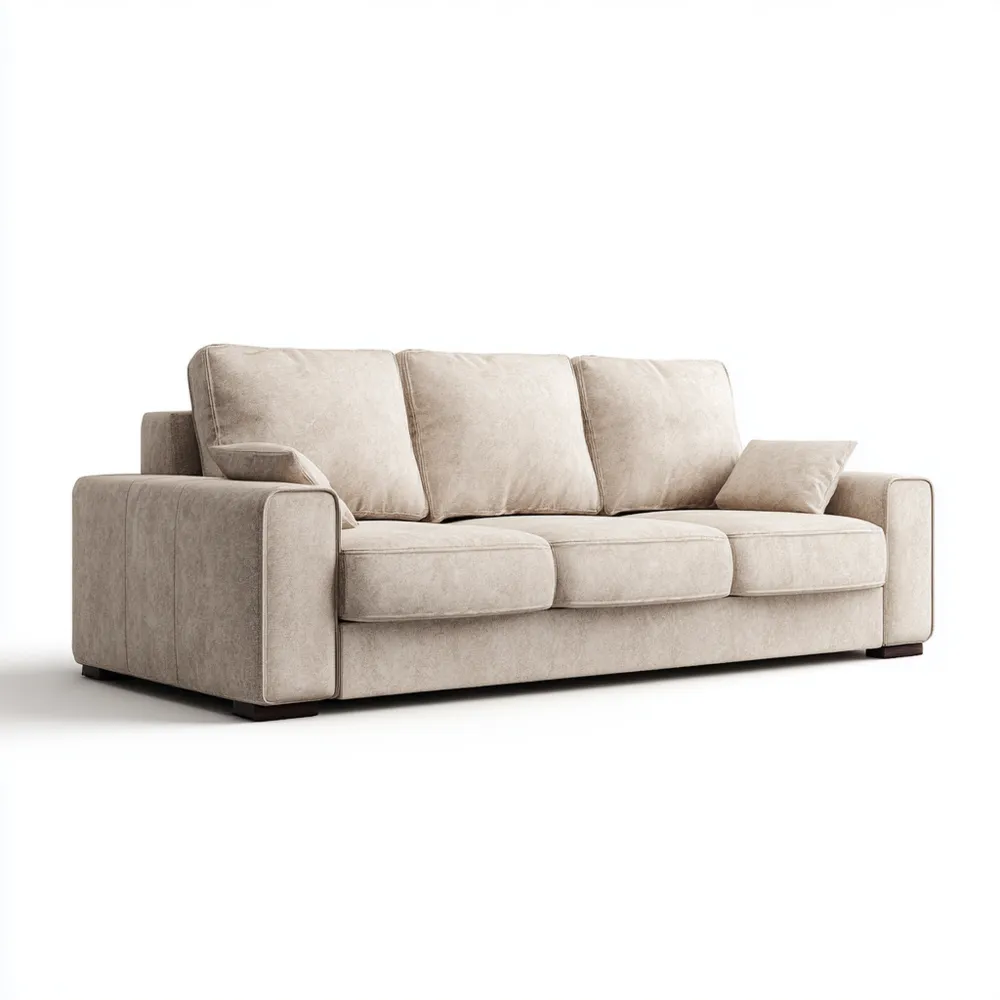 3-Sitzer-Sofa 220x90x85 cm Stoffbezug – Beige – Modernes Design