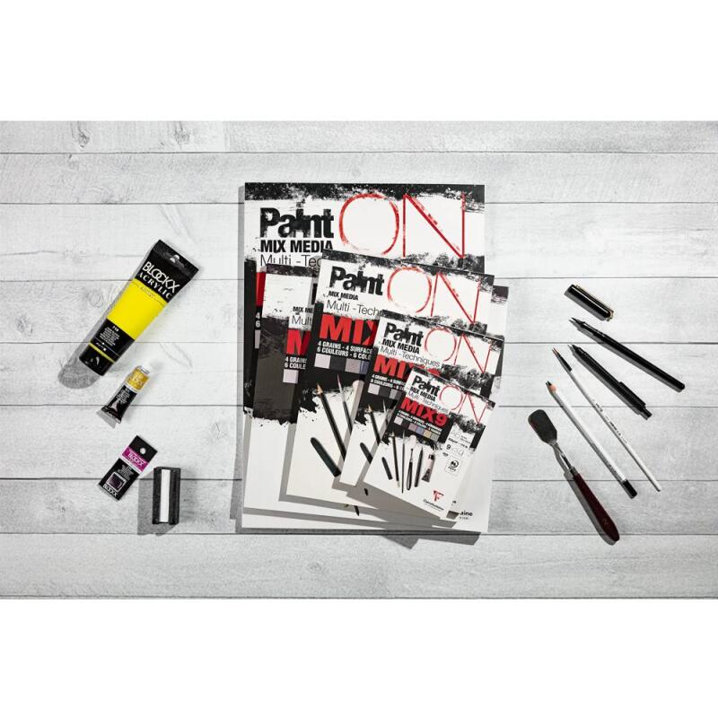 PaintON Mix 9 bloc collé 27F 29,7x29,7cm 250g assorti 9x3F