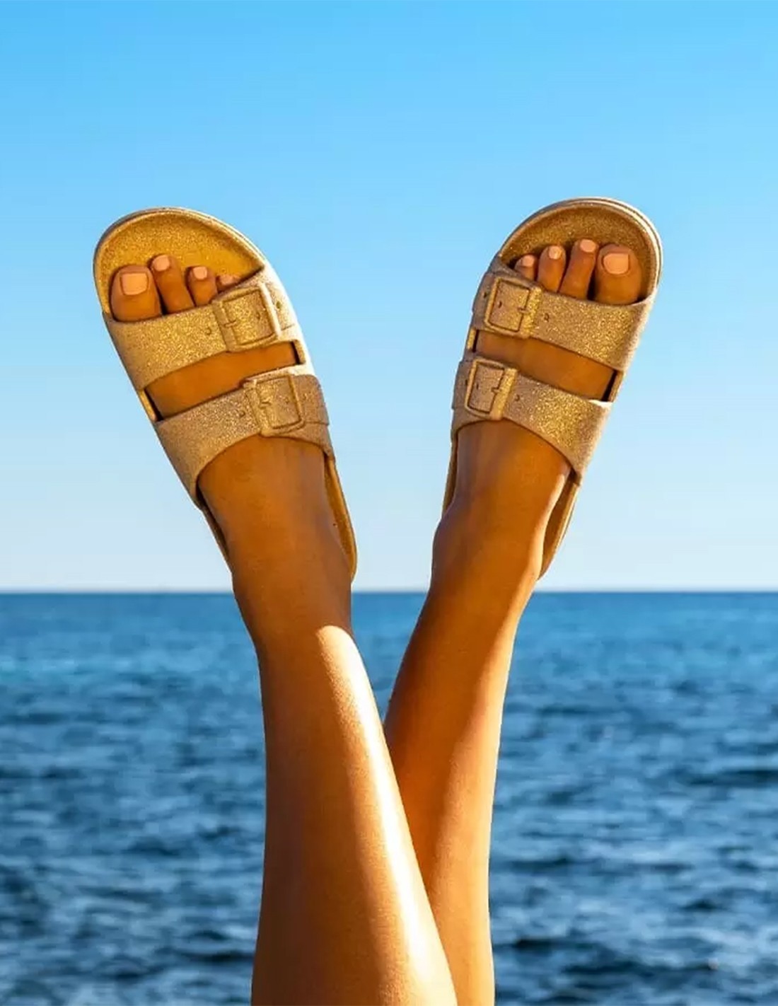 cacatoes Claquettes Femme Carioca Doré