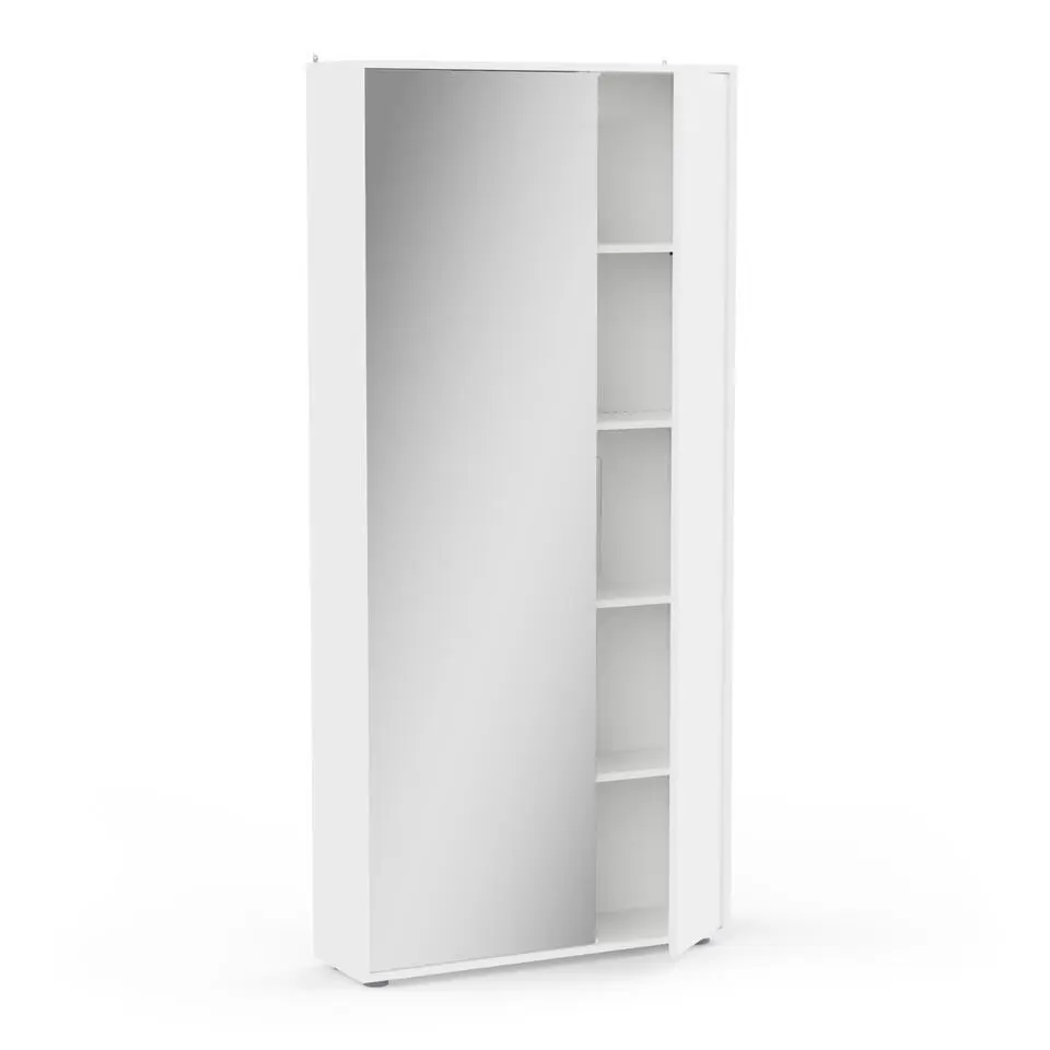 CALICOSY - Schoenenkast en 1 spiegel EBONY - 23,9x82,9x178,4 cm