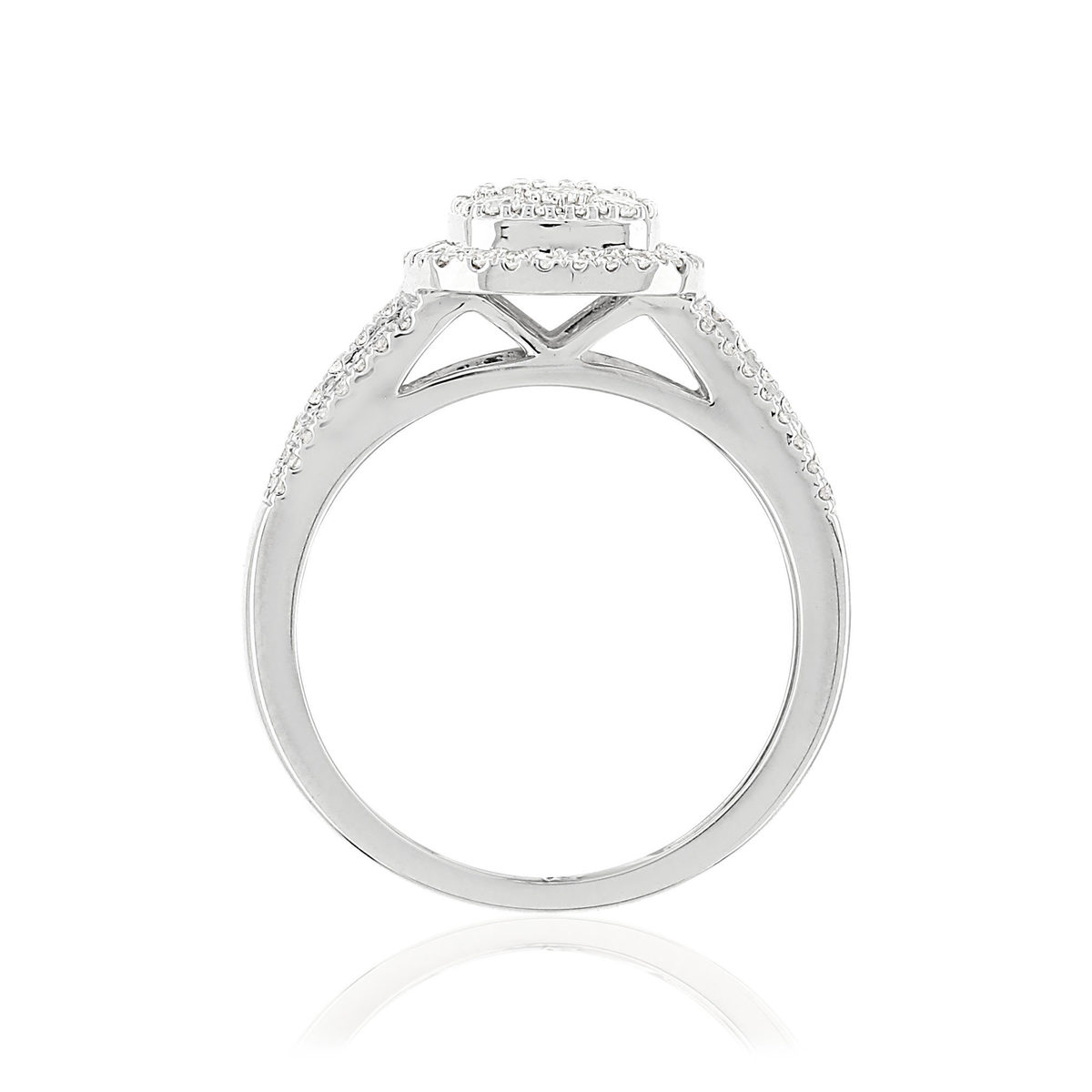 Bague or blanc 750 diamants