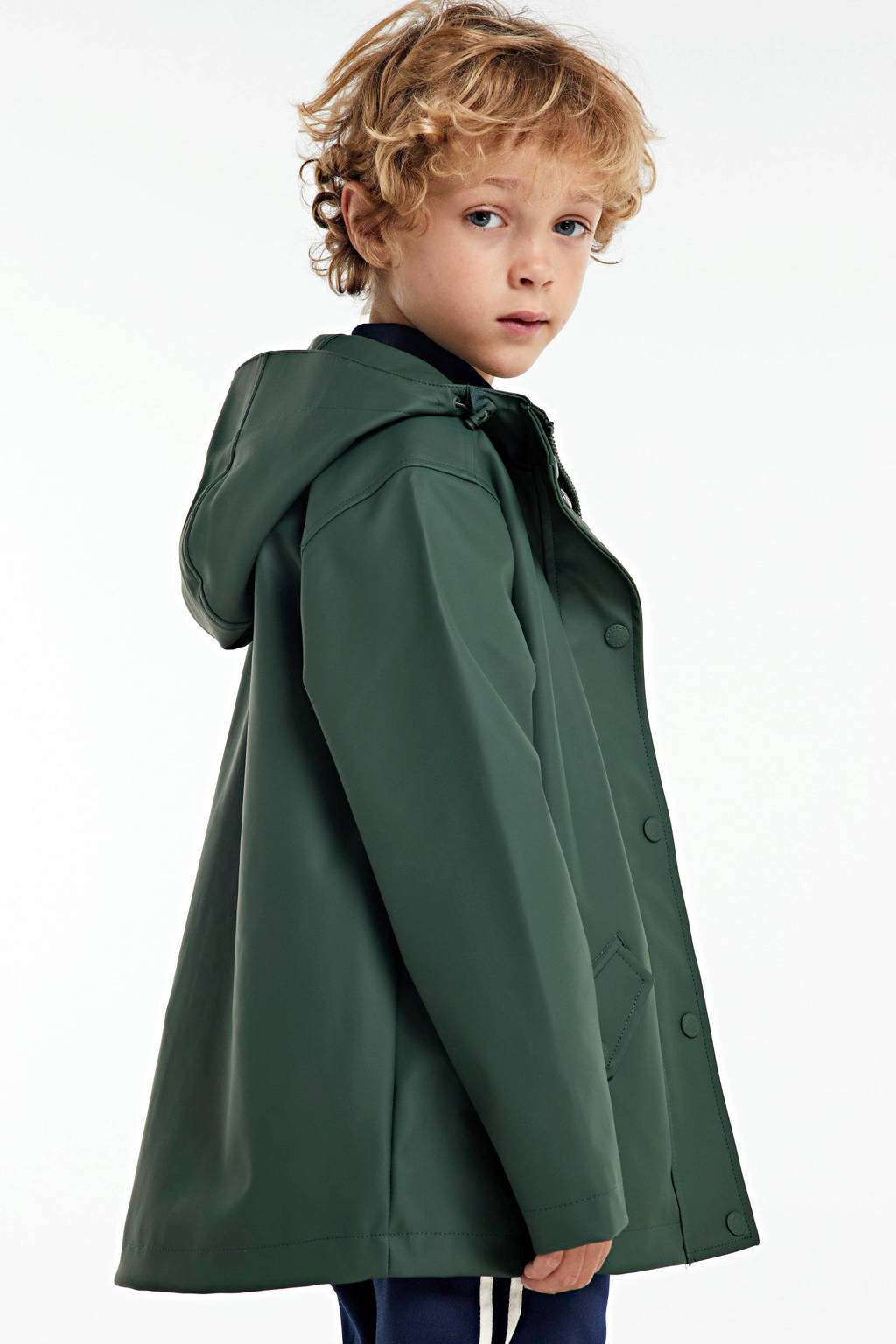 America Today unisex regenjas Jade JR donkergroen