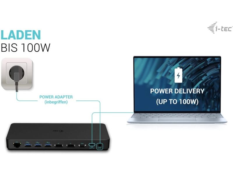 i-tec Dockingstation USB-C 3x 4K Gen 2 Pro   PD 100 W I-tec USB-C Triple Display Docking Station Gen 2 Pro   Power Delivery 100 W
