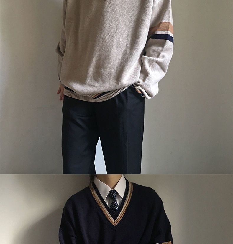 Bay Go Mall - Contrasterende rand cardigan / V-hals trui