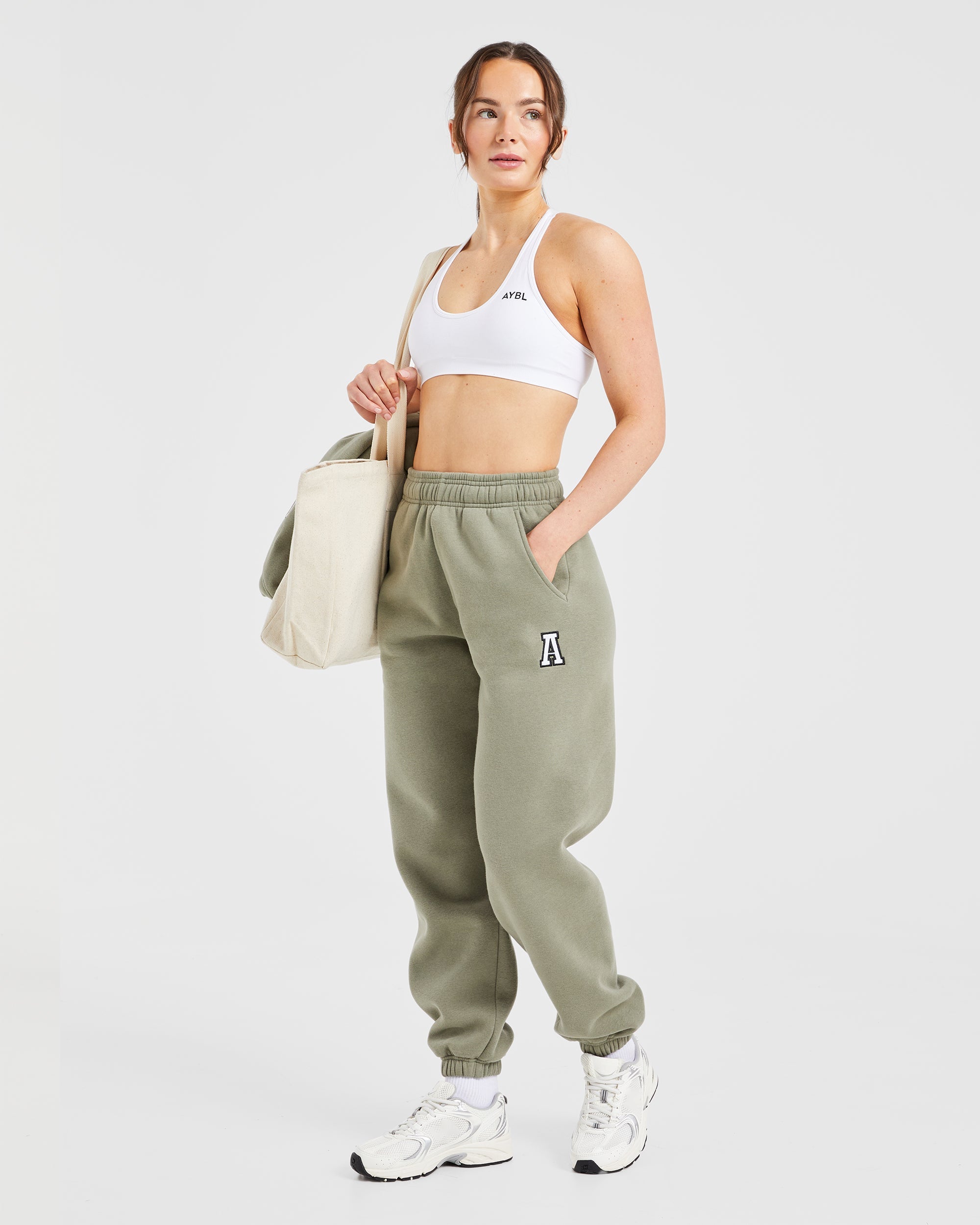 Varsity Embroidered Oversized Joggers
