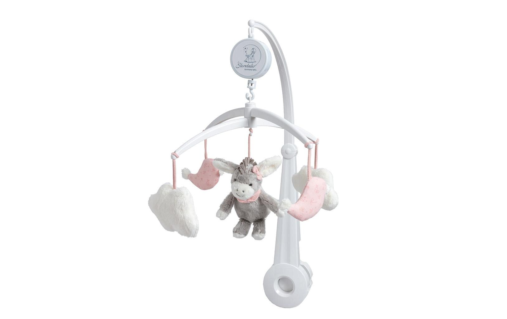 Mobile Emmi Girl Altrosa/Grau/WeissBaby Mobile mit der Melodie «You are my sunshine»