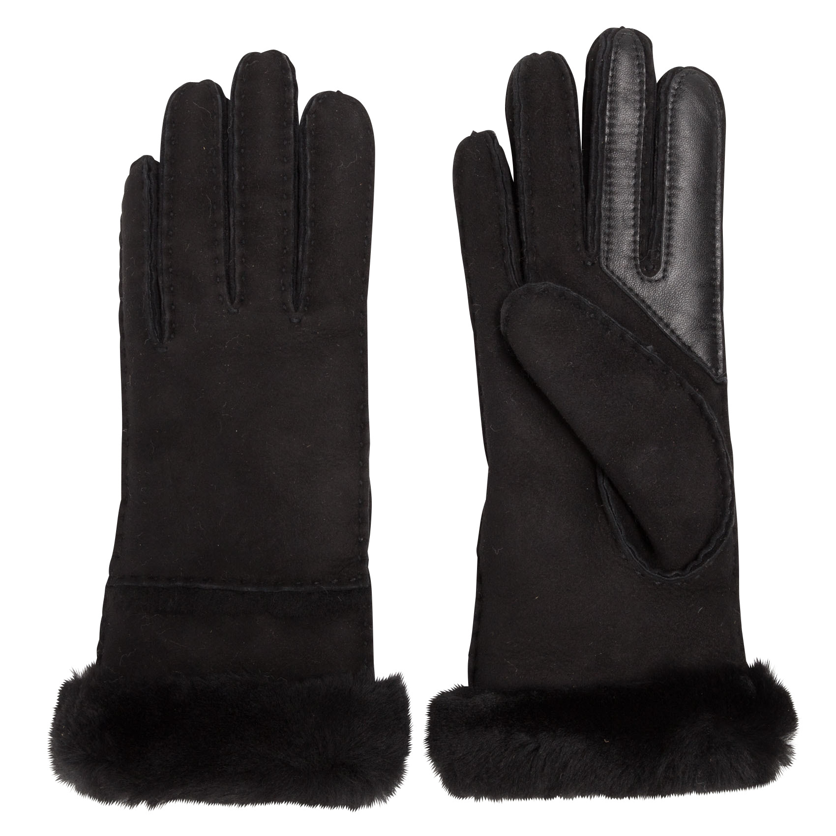 W SEAMED TECH GLOVE - Gants en peau lainée | Noir