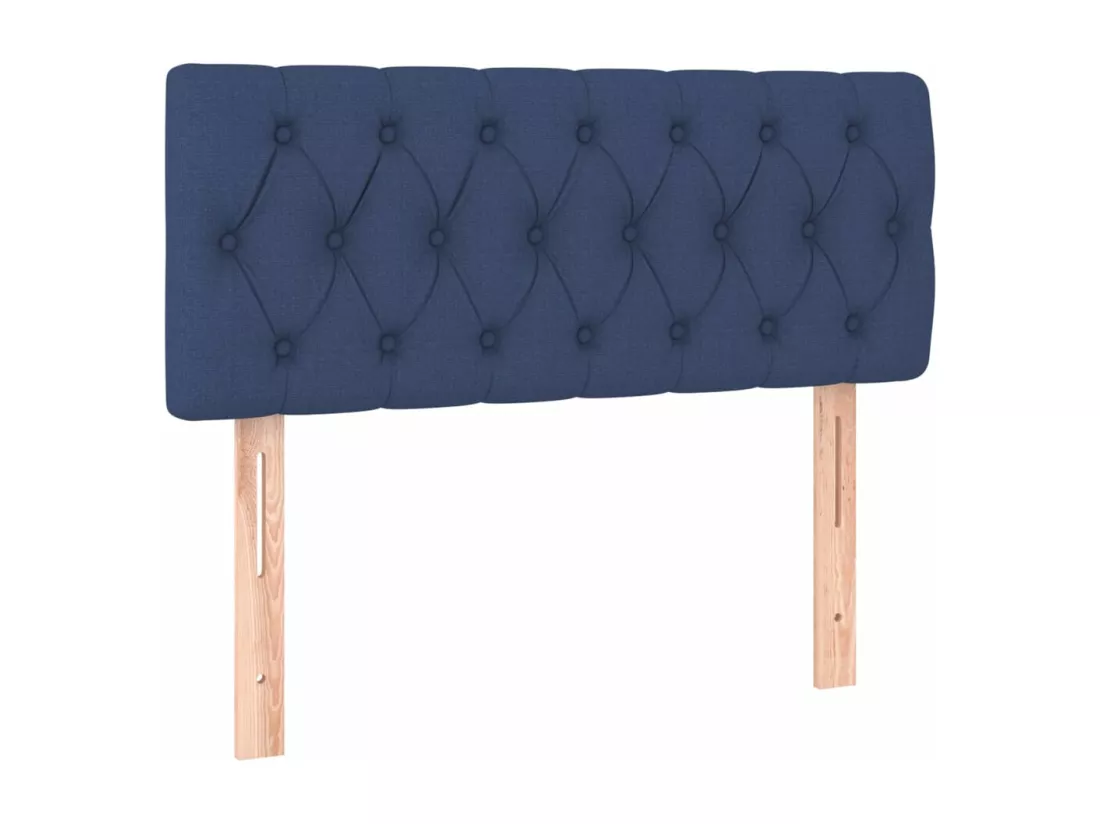 Sommier tapissier avec matelas et LED Bleu 90x190 cm Tissu