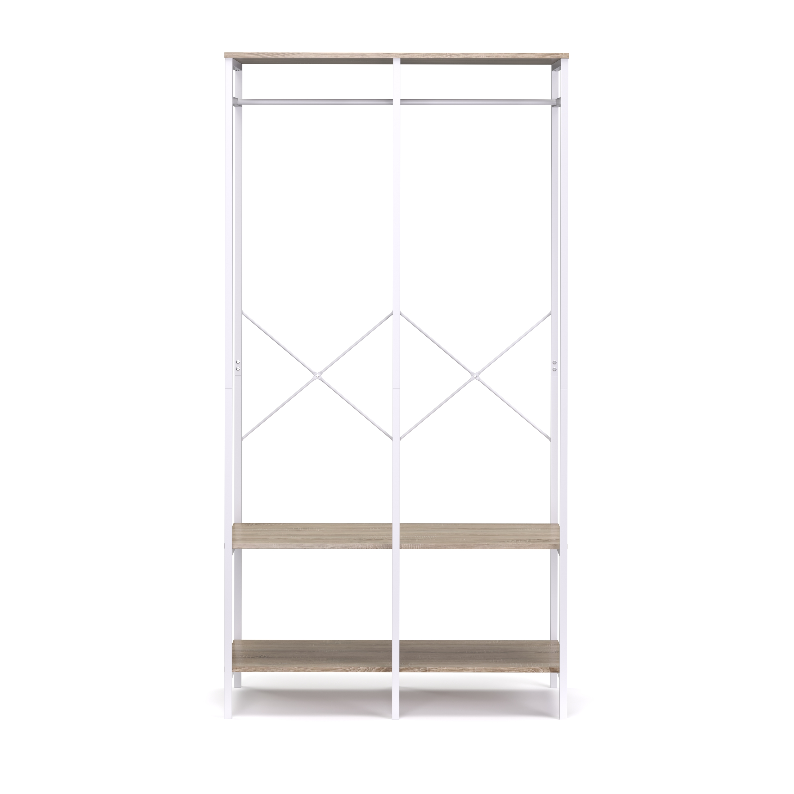 Garderobe Kleiderständer 94 x 180 cm weiss/braun