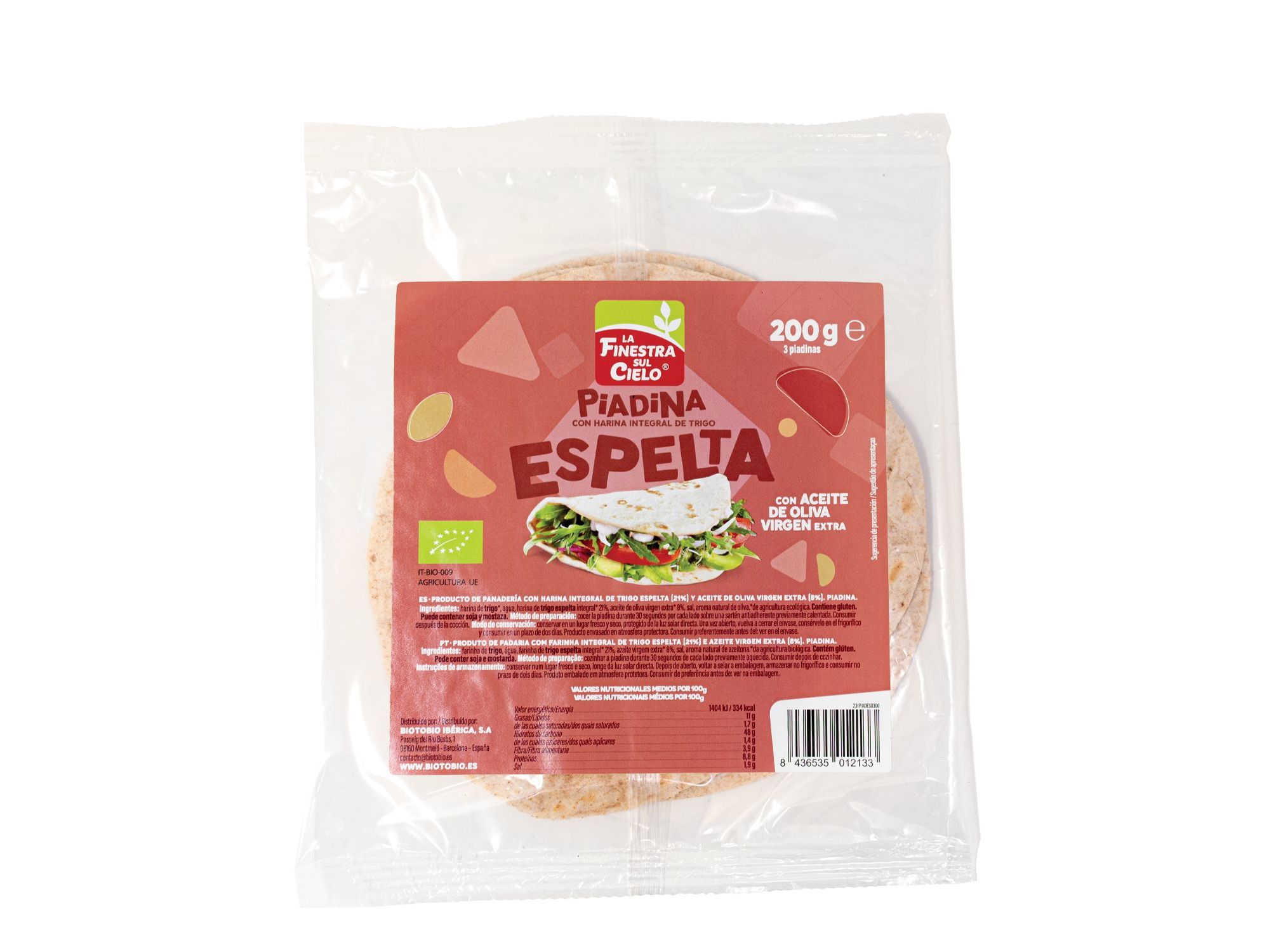 PIADINA LA FINESTRA SULCIELO COM FARINHA ESPELTA BIO 200G