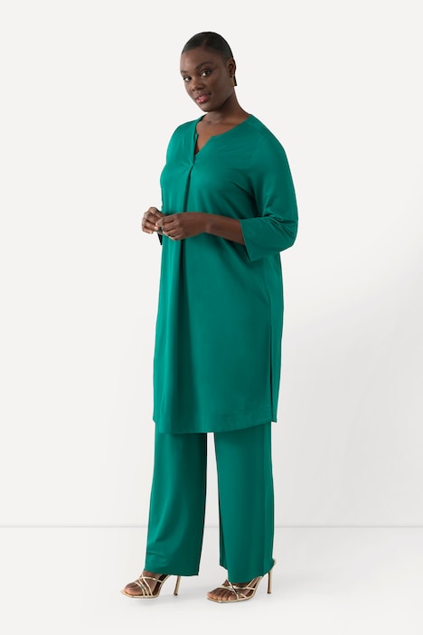 Slinky-Longshirt, Piqué, Tunika-Ausschnitt, 3/4-Arm