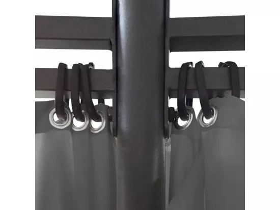 Belvédère avec rideaux Rond 3,5 x 2,7 m Anthracite