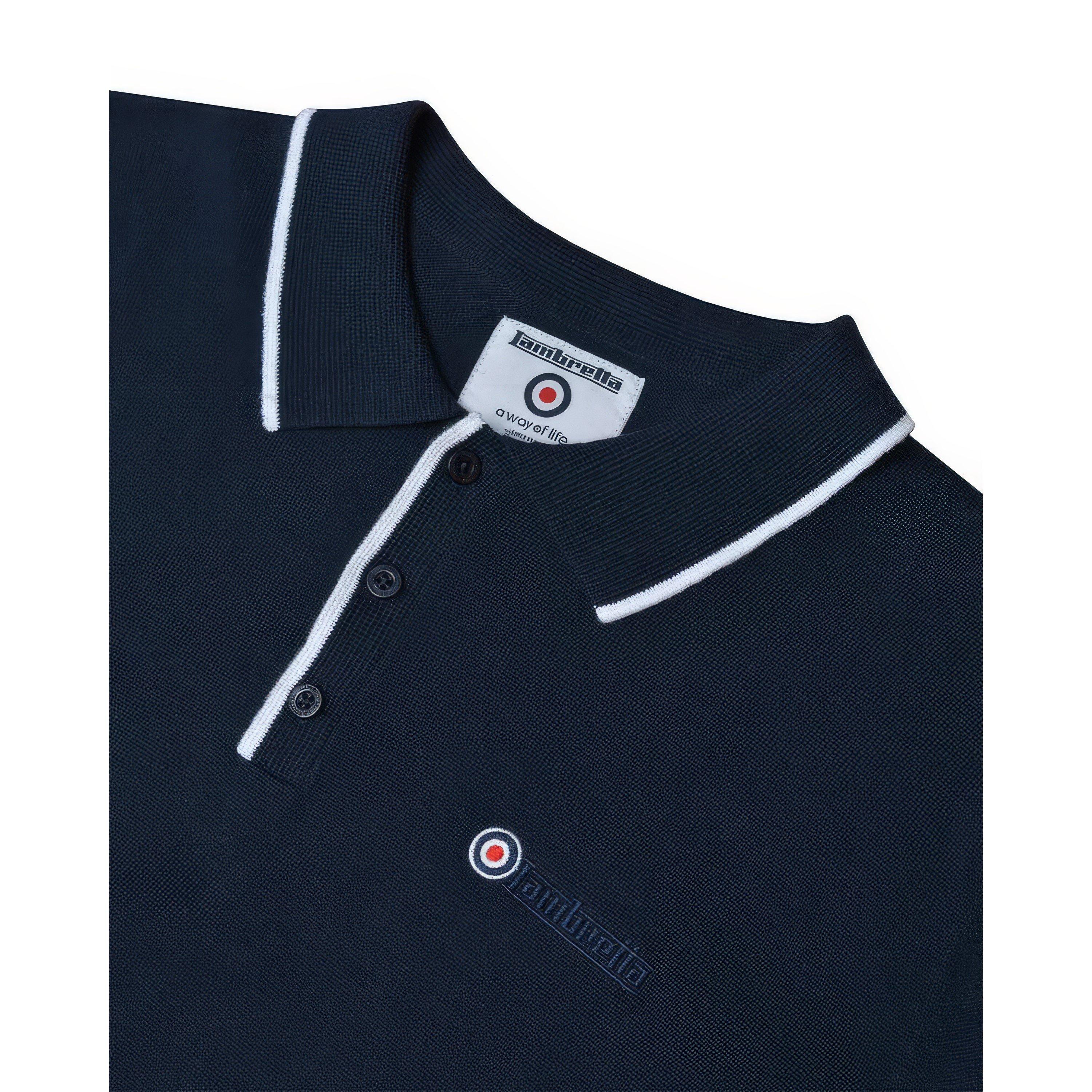 Lambretta Long Sleeve Tipped Knitted Polo