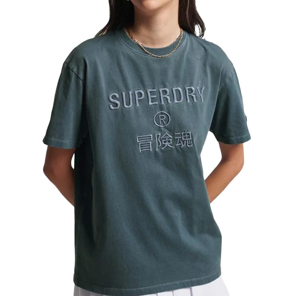Superdry T-shirt Gris Femme Superdry Garment