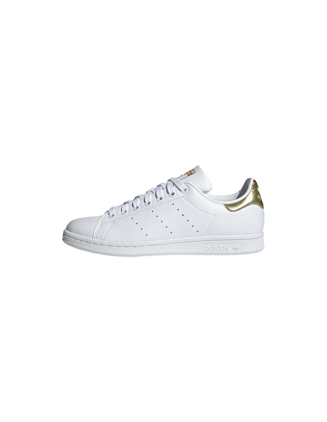 adidas sneakers mixte stan smith w vegan blanc or