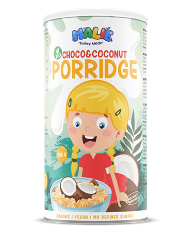 Nature's Finest MALIE Bio Choco & Coconut Porridge - gesundes Haferbrei fur kinder
