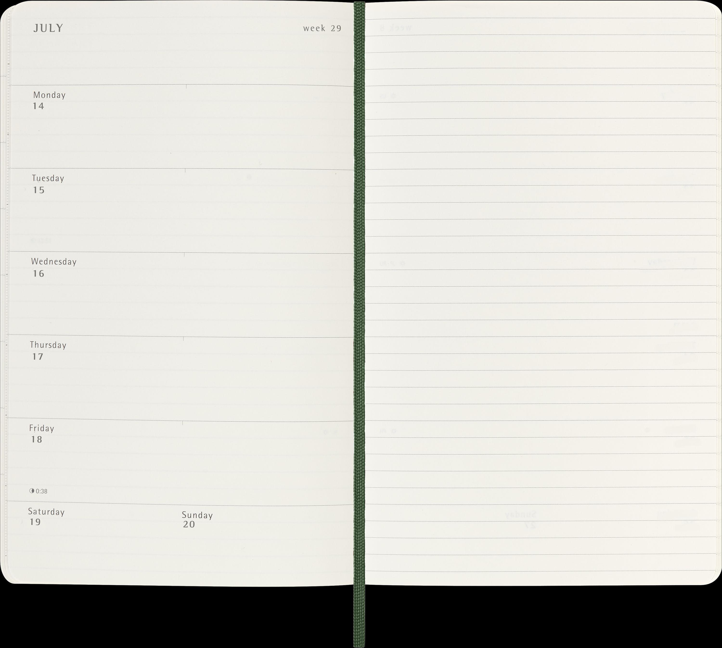 Moleskine 12 Monate Wochen Notizkalender 2025, Large/A5