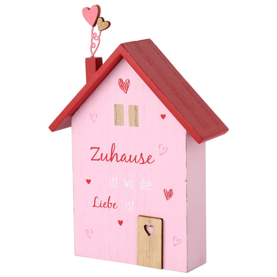Deko-Haus mit Schriftzug rosa