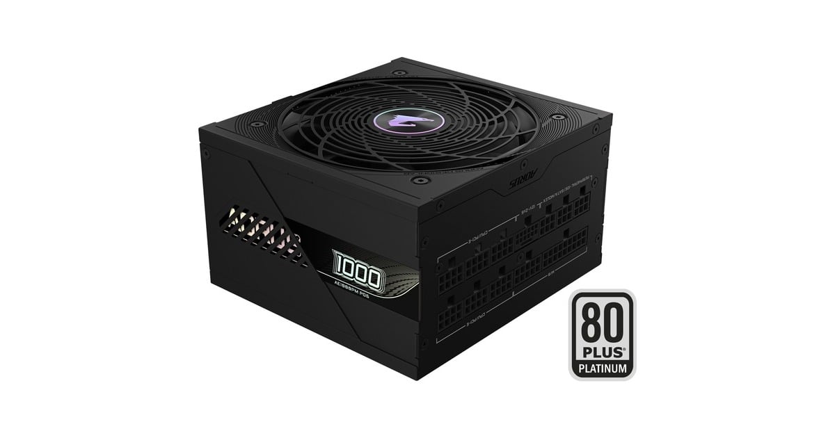 GIGABYTEAORUS ELITE GP-AE1000PM PG5 modulaire 1000 watt voeding   (Zwart, 1x 12VHPWR, 6x PCIe)