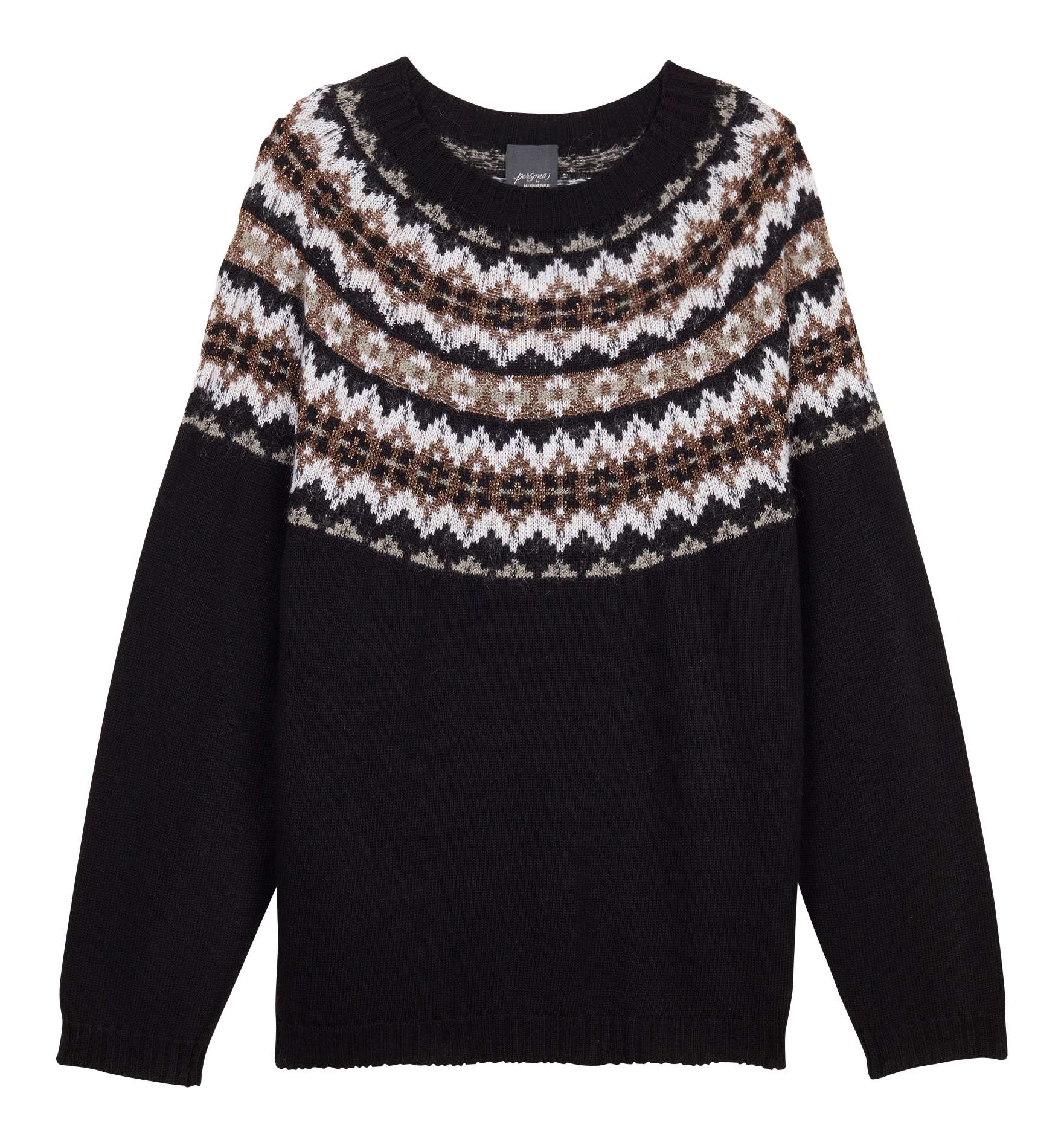 ARCANO - Pull en maille jacquard | Noir