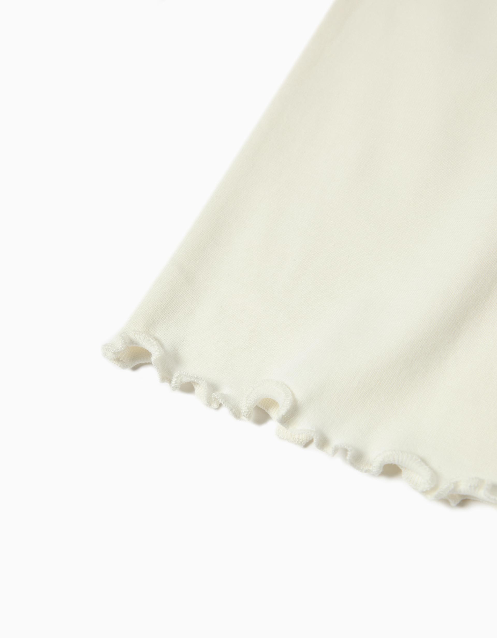 T-shirt de Manga Comprida, Menina, Branco