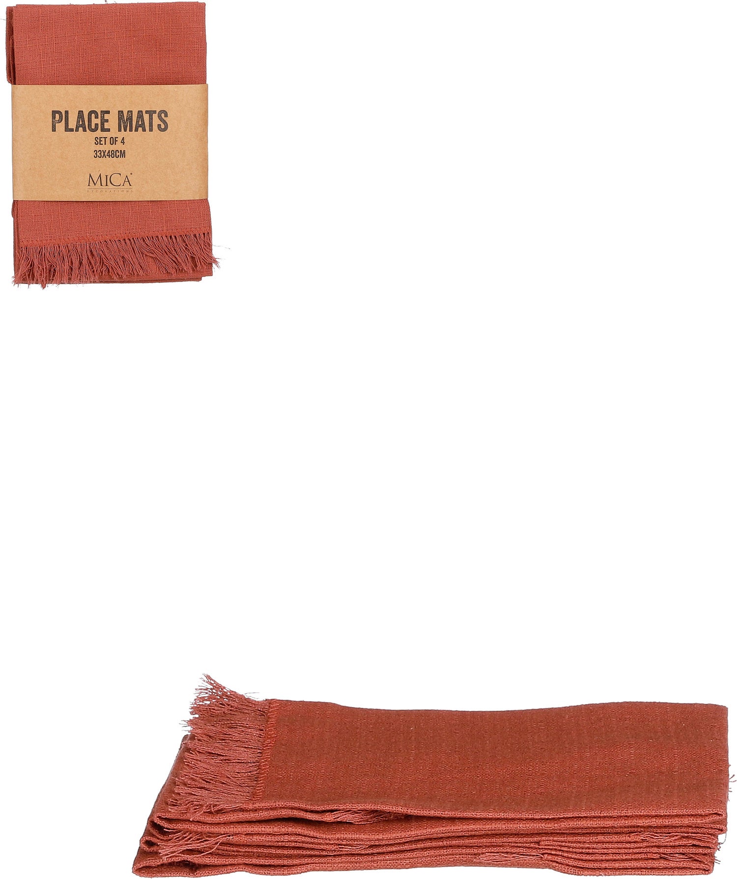 Mica Decorations placemat Villia bruin 48 x 33 cm 4 stuks
