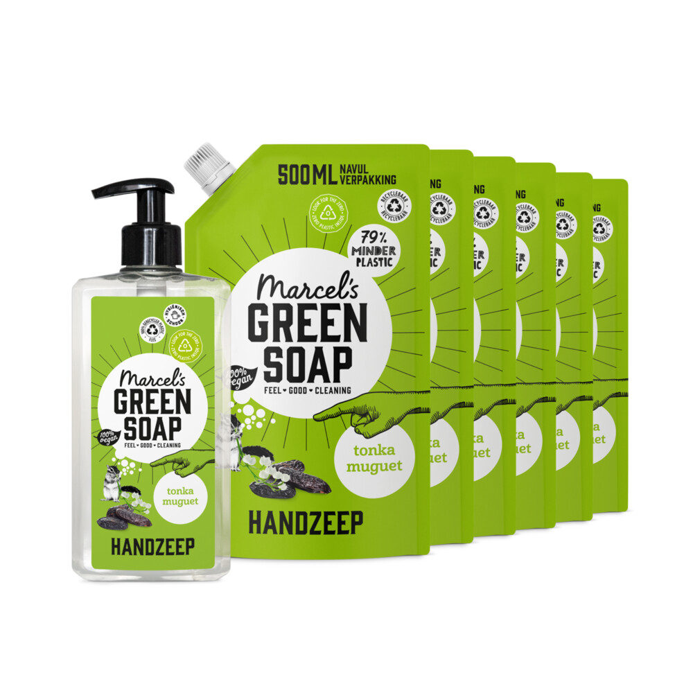 Marcel's Green Soap Handzeep Tonka & Muguet 500 ml + 6 Navullingen Pakket
