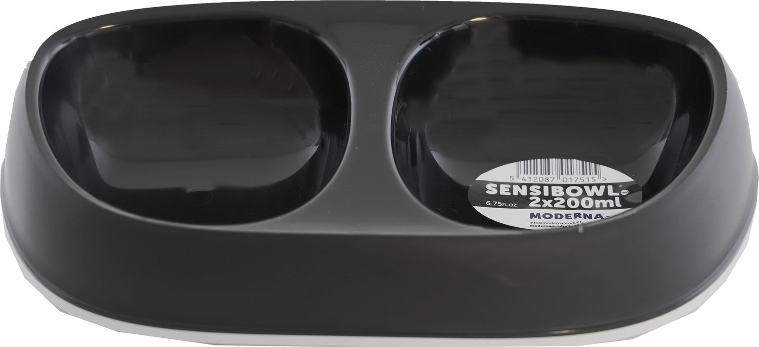 Moderna kattenvoer- en drinkbak Sensibowl zwart 400 ml
