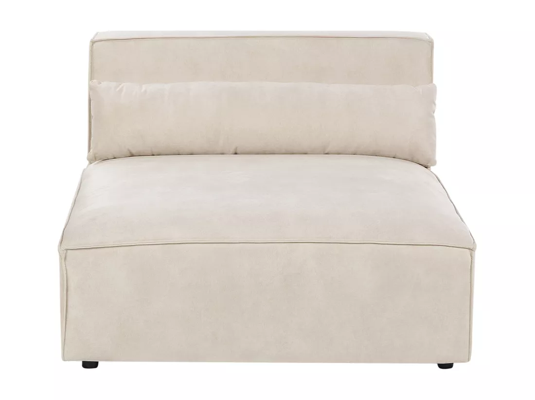 Canapé 2 places modulable en velours sans accoudoirs beige HELLNAR