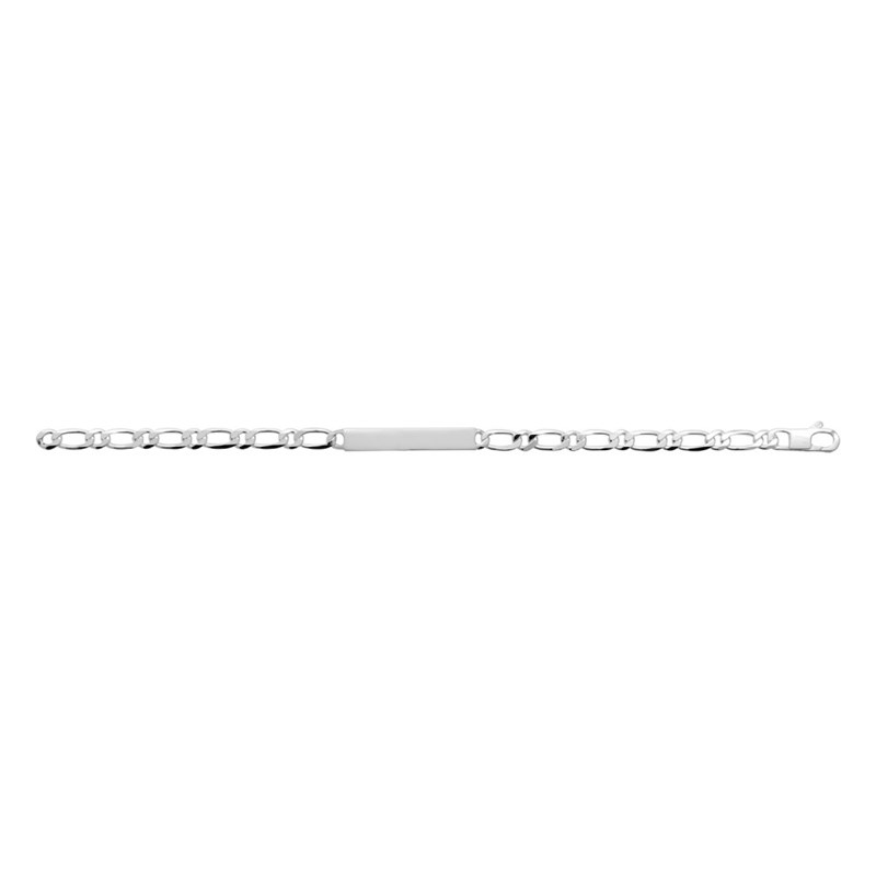 Gourmette Homme - Argent 925 - Cheval alternée 1+1 - Largeur : 5 mm - Longueur : 18 cm