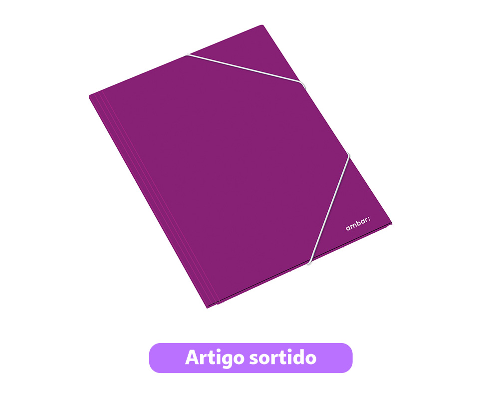 CAPA COM ELÁSTICO A3 AMBAR CARTOLINA CORES SORTIDAS