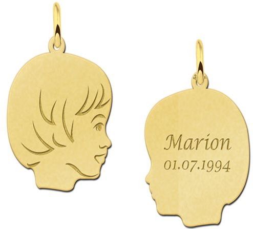 Gouden meisjes kinderkopje met gravure Names4ever