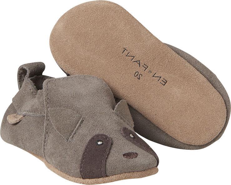 En Fant Slippers Suede Animal Chocolate chip