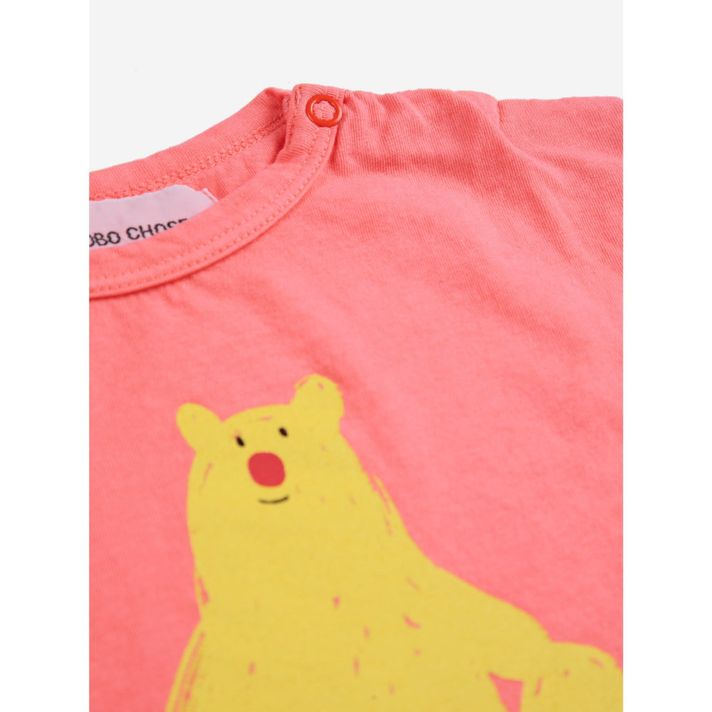Køb Bobo Choses Coral Pink Hug Me Bjørn T-Shirt