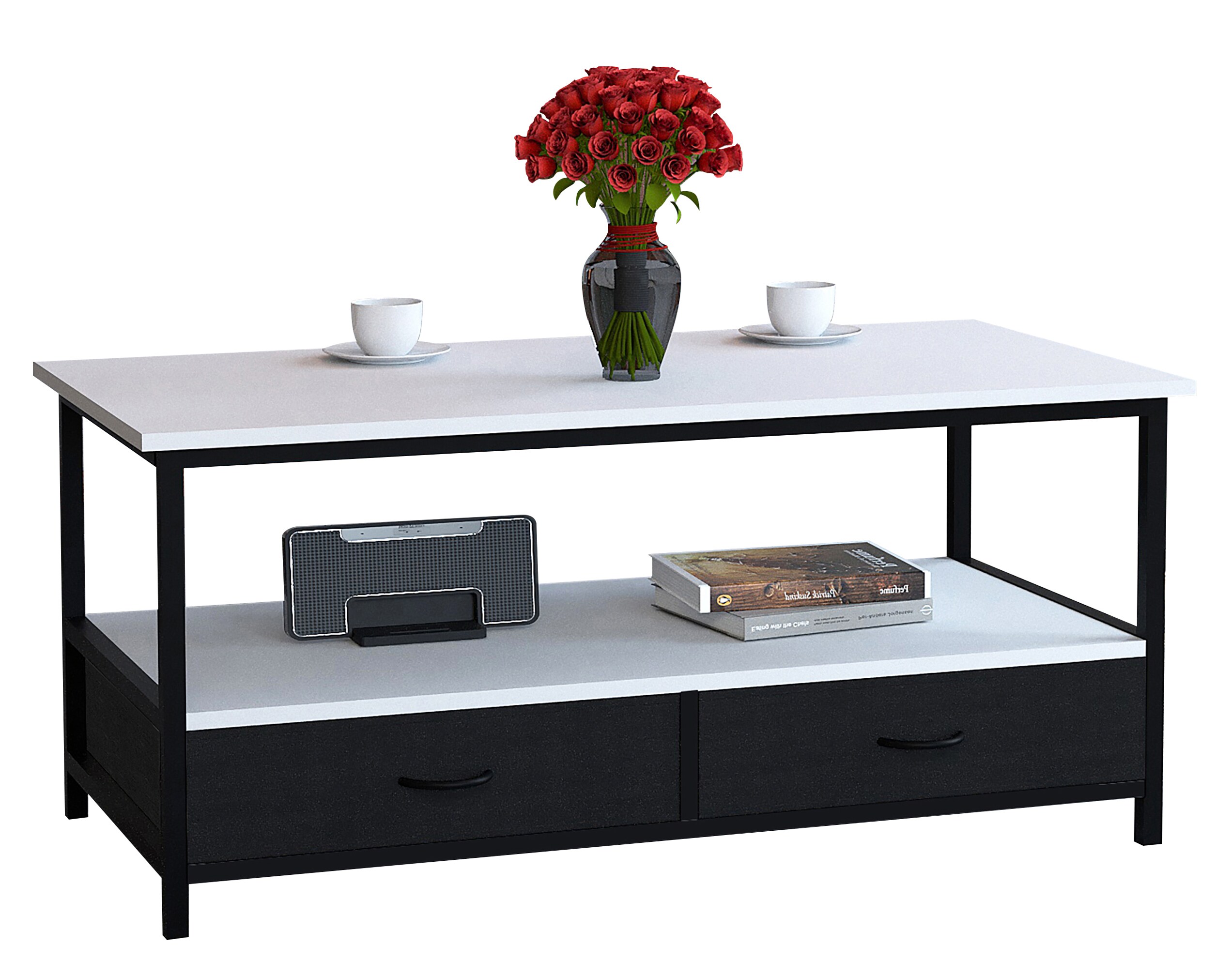 VCM Holz Sofatisch Couchtisch Wohnzimmertisch Beistelltisch Ablage Flonila