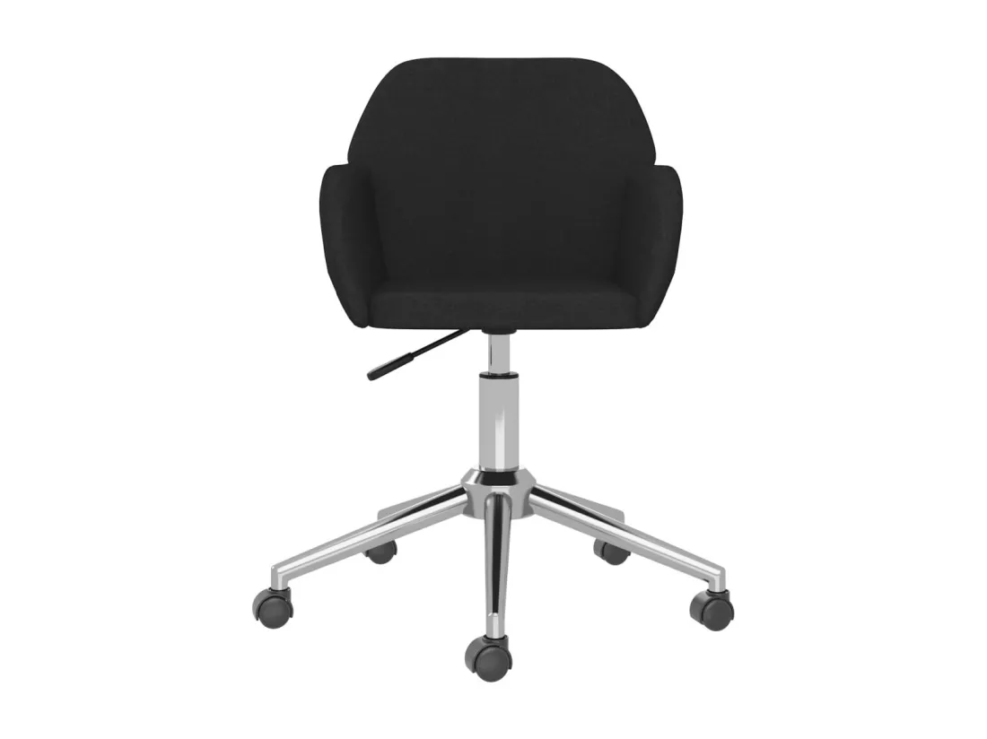 Chaise pivotante de bureau Noir Tissu