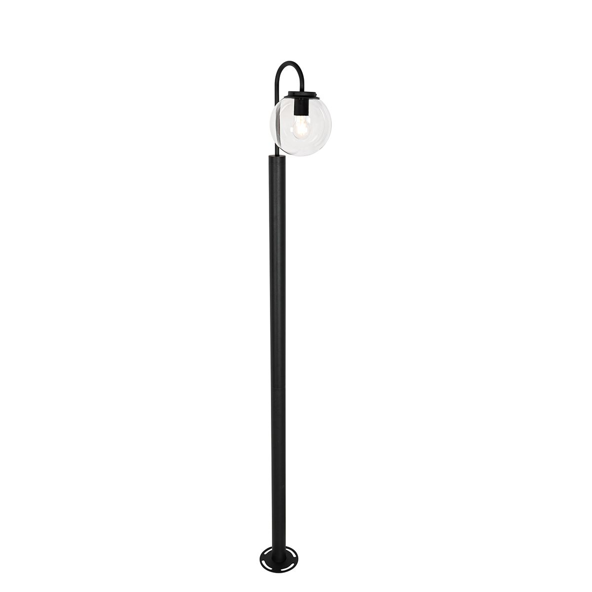 Moderne lantaarn zwart met helder glas 200 cm IP44 - Sfera