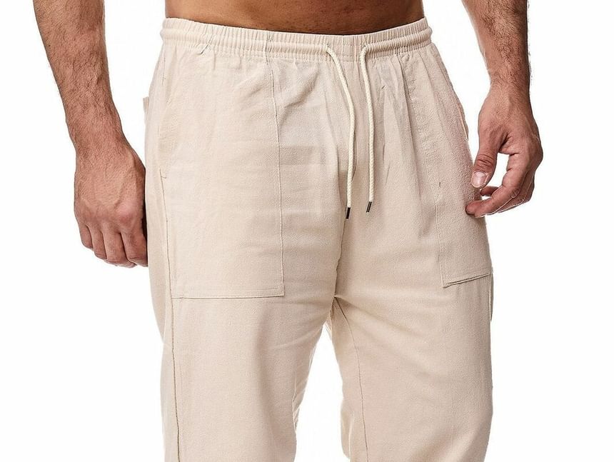 Double White - Capri-broek met trekkoord in de taille, losse pasvorm