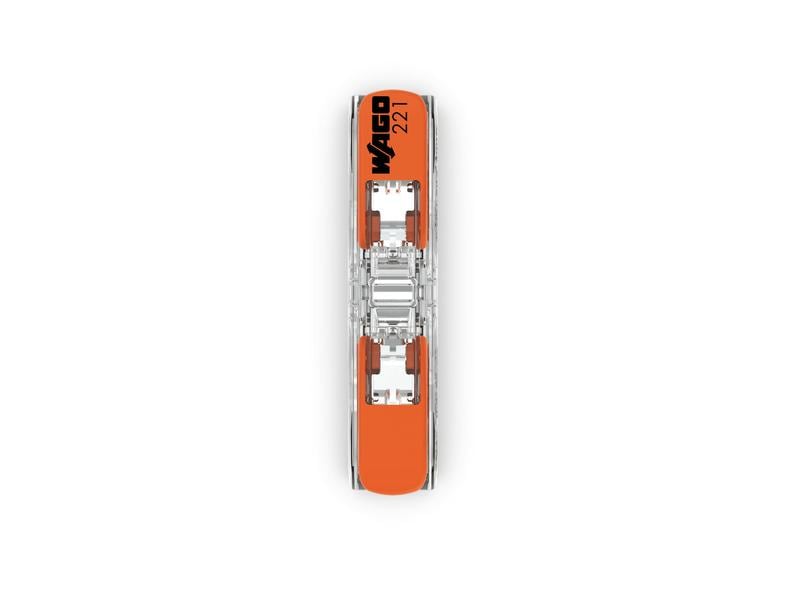 WAGO Durchgangsklemme mit Hebel, 0.2 - 4 mm², 2-fach, 60 St Durchgangsverbinder mit Hebel für alle Leiterarten bis max. 4 mm²