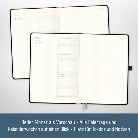 Häfft Verlag Wochen-Notiz-Timer Classic schwarz, A5, 2024