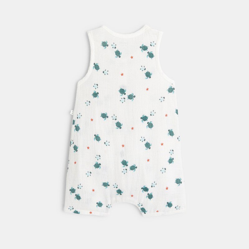Combinaison courte tortue blanc bébé garçon Vert