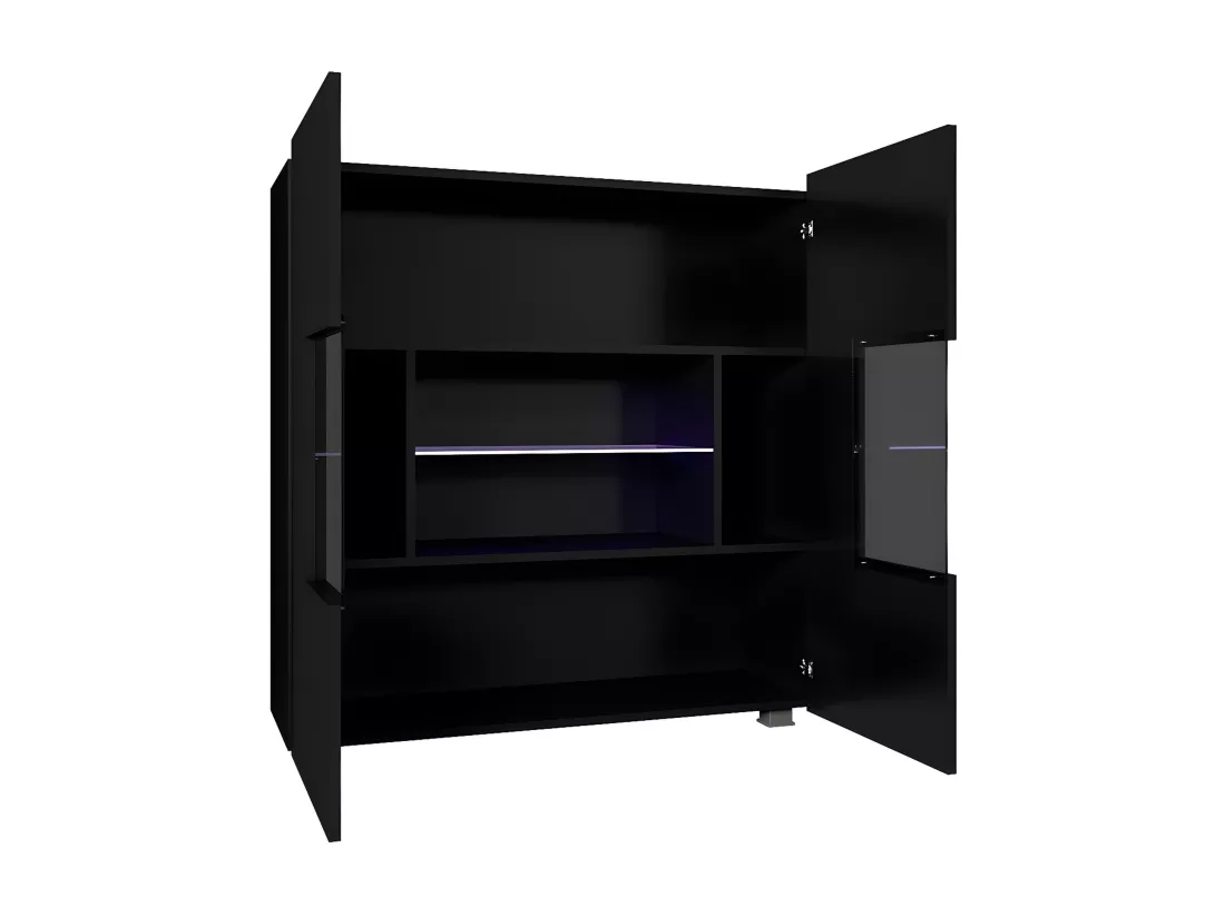 Buffet Tivdalu 100, Blanc|Blanc brillant, 107x100cm, Le nombre de portes: 235cm